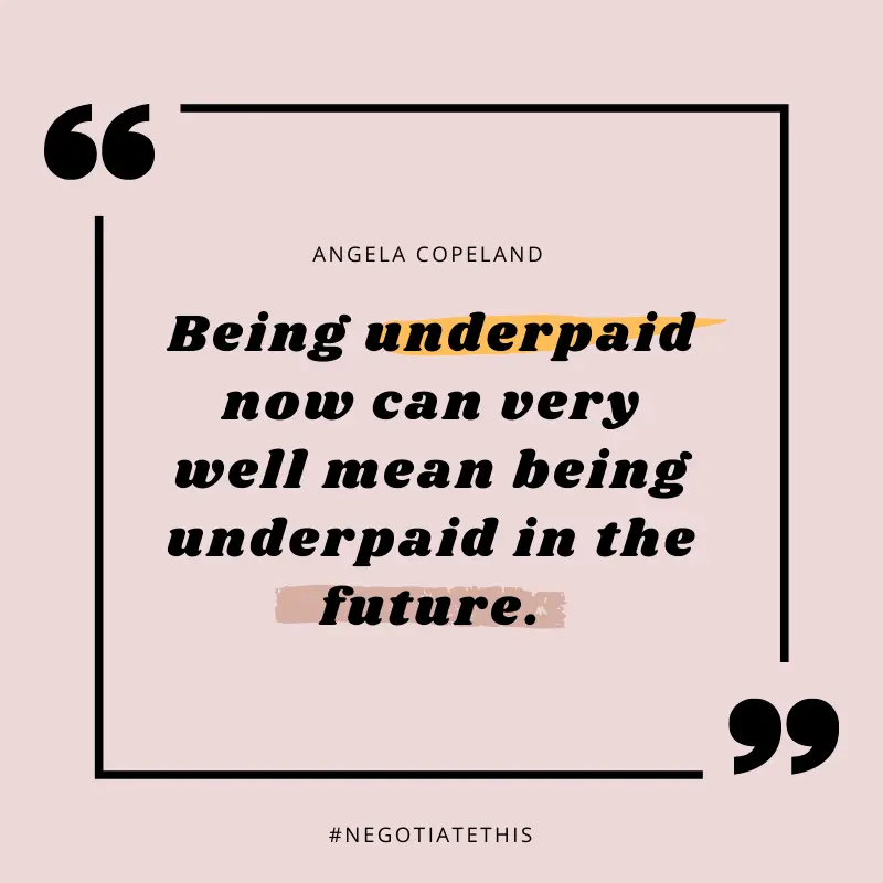 Being underpaid now can very well mean being underpaid in the future