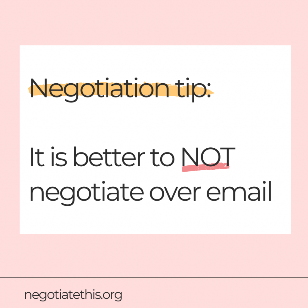 not negotiate over email