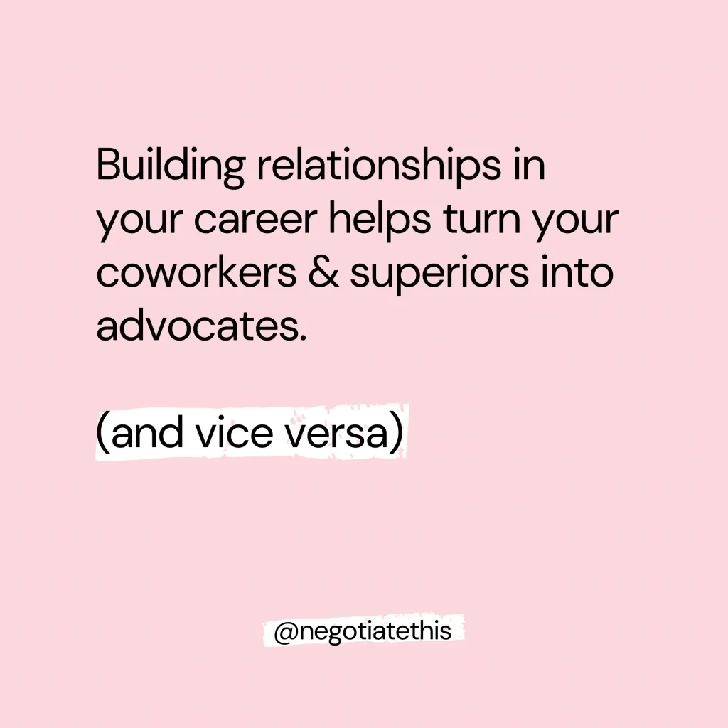 building relationships helps turn coworkers into advocates