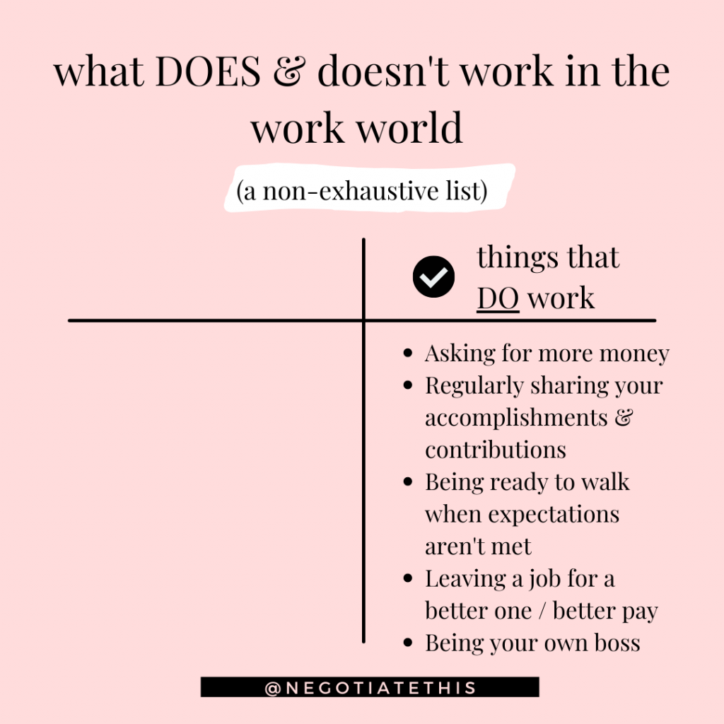 what does & doesn't work in the work world: things that DO work