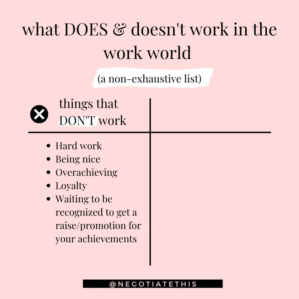 what does & doesn't work in the work world: things that don't work