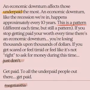 An economic downturn affects those underpaid the most. 