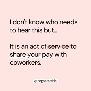 it's an act of service to share your pay