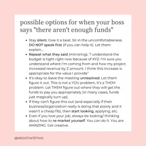 possible options for when there aren't any funds