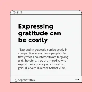 Expressing gratitude can be costly