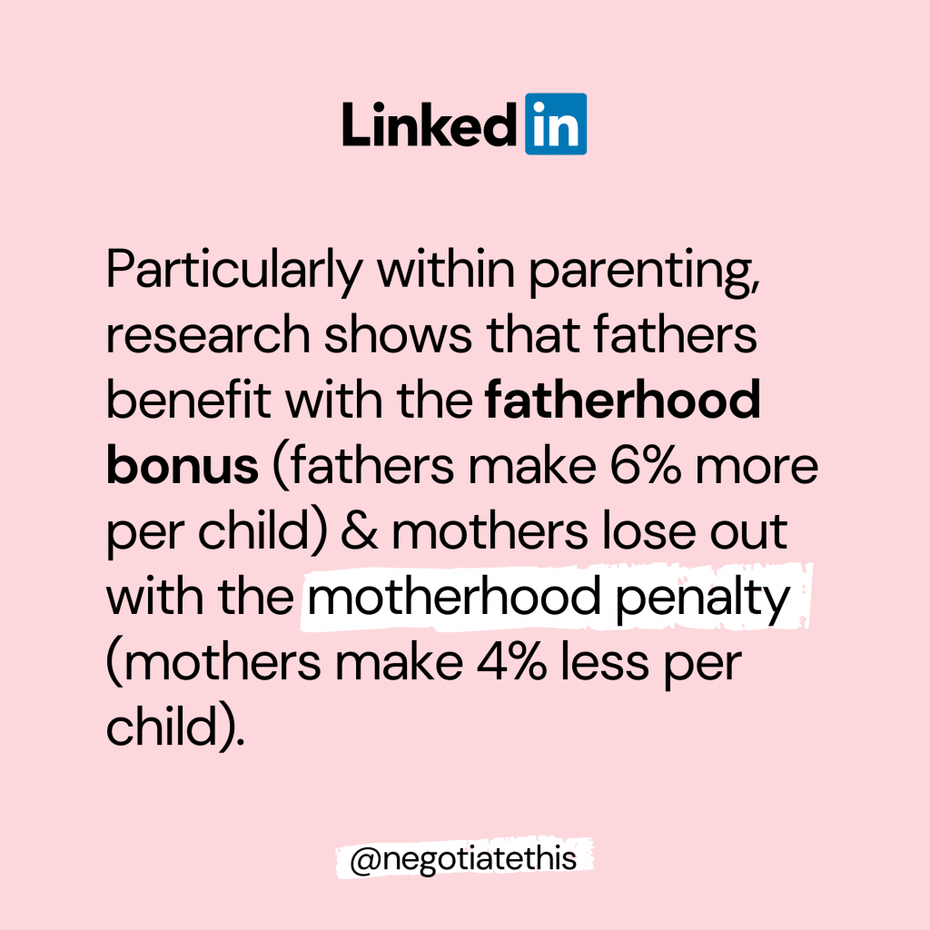 fatherhood bonus & motherhood penalty