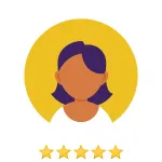 animated person image with 5 stars